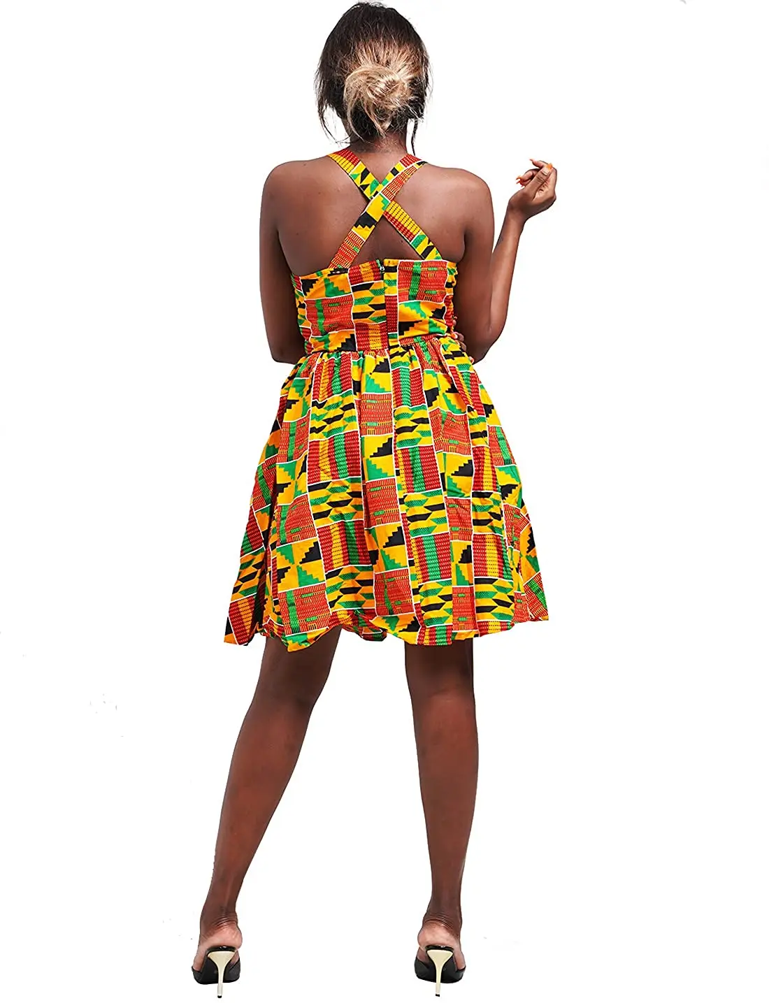 African kente print wax cotton  kurtis Dress Kaftan Women top Ankara Batik Print Traditional Clothing Casual Party Dresses