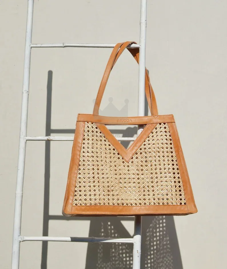 Rattan Webbing Bag Shopper Bag Made In Vietnam Hot Trend
