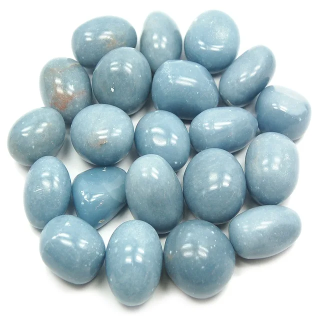 Natural Blue Angelite Quartz Crystals And Healing Stones Tumbled Bulk Mineral Specimen Gemstones For Home Decoration