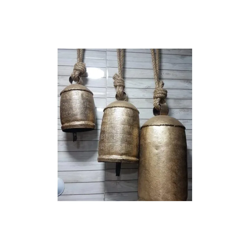 Set Of 3 Rustic Designer Cow Bells With Sound Newest Design High Quality Metal Christmas Bell For Farmhouse Decor