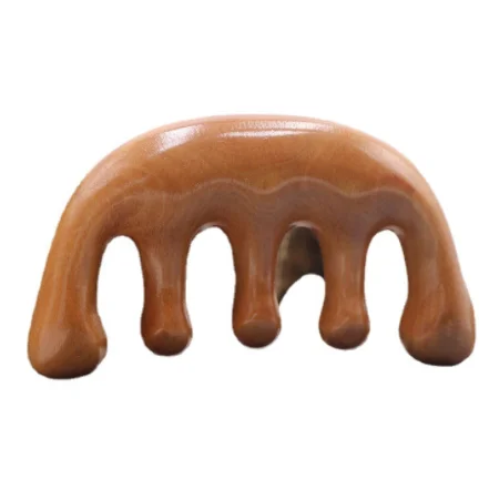 WholesalFactory sales Natural wood Wide Tooth Massager Comb Anti-Static Styling Wet Hair Comb for Head Acupuncture Point Massage