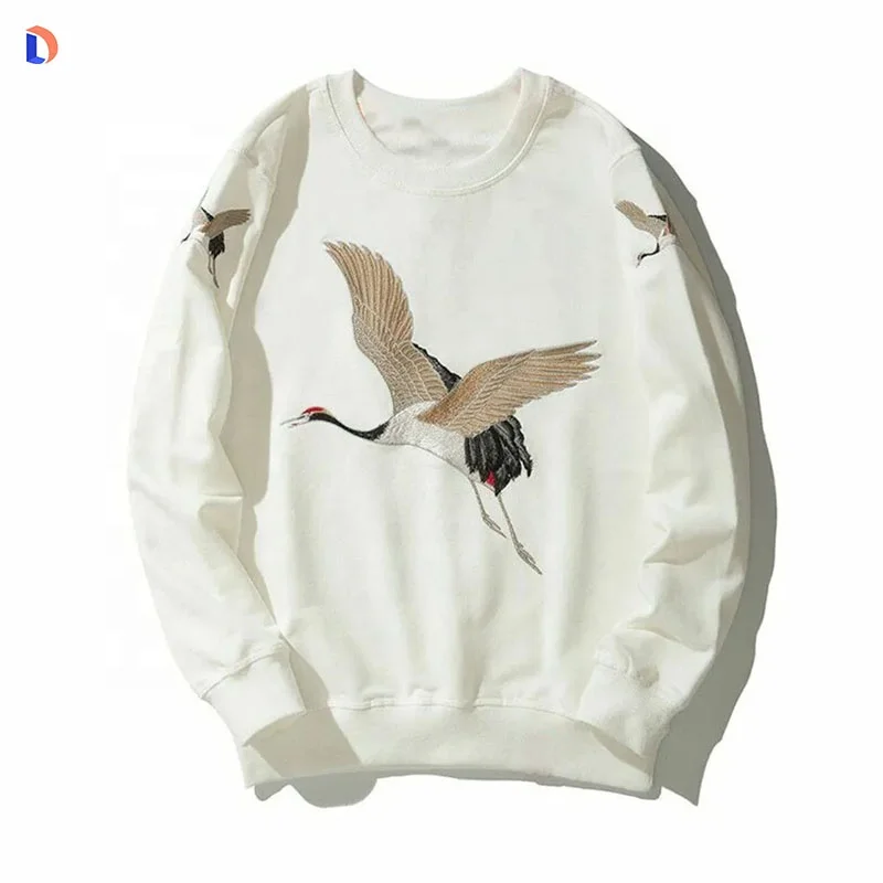 Buy 100% Organic Cotton Embroidered Sweatshirts Knitted Sweater Men Hoodies & Sweatshirts