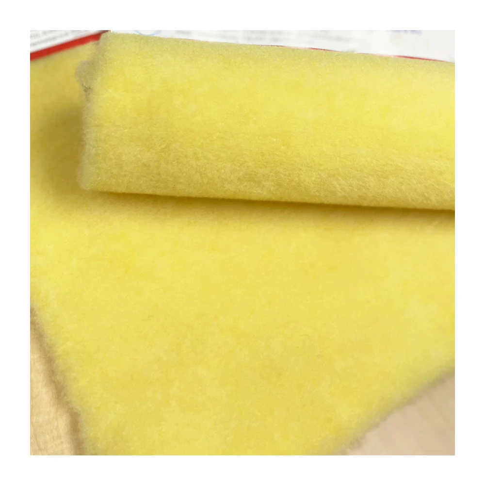 High Quality Plain Dyed Knitted Polyester Fabric for Paint Roller White and Yellow Color Tone