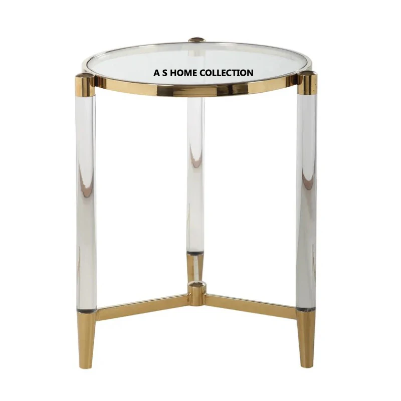 new shaped custom clear golden metal legs  Lucite coffee tables acrylic side table desk