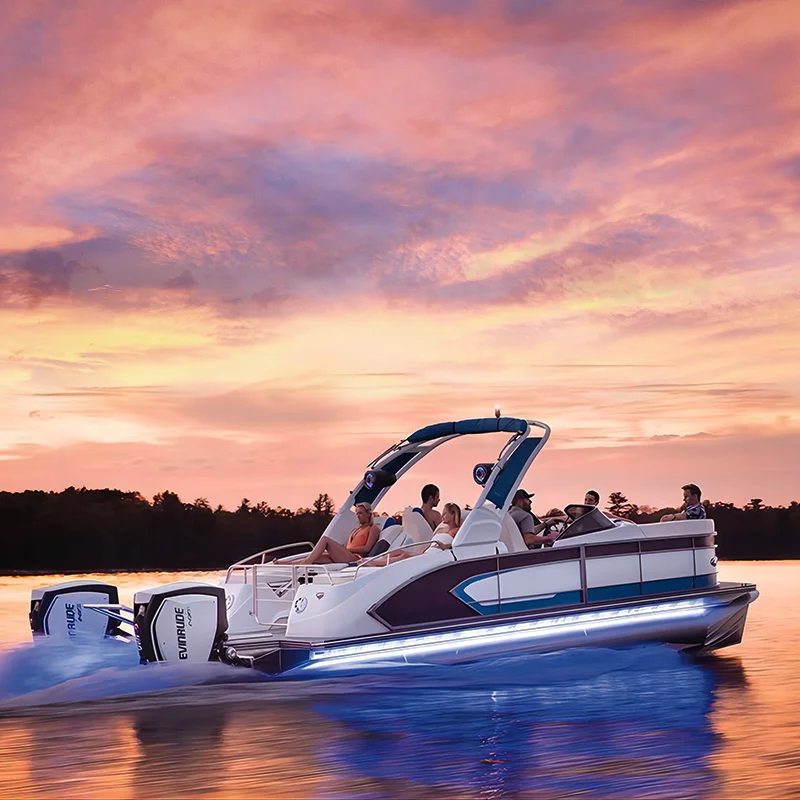 2024 Best Selling 19FT Designer Model Eco-friendly River & Lake Adaptation Pontoon Boat Fishing Boat with Bimini and Motor