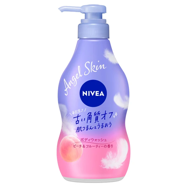 Japan Body Wash Shower Gel Nivea Angel Skin Peach & Fruity Scent  16.9 fl oz (480 ml) with Pump  Bath Liquid Soap