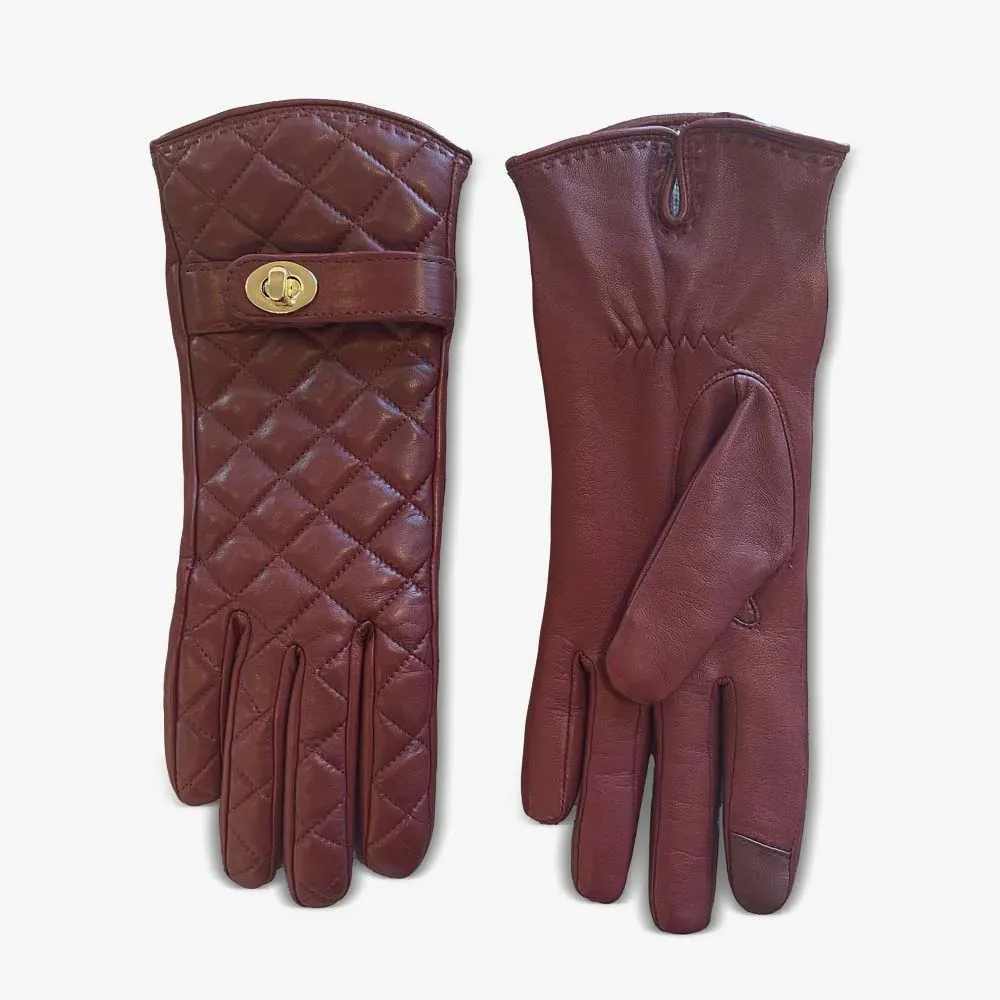 100% Genuine Sheep Skin Leather Glove Custom Logo Leather Winter Lined Gloves Custom