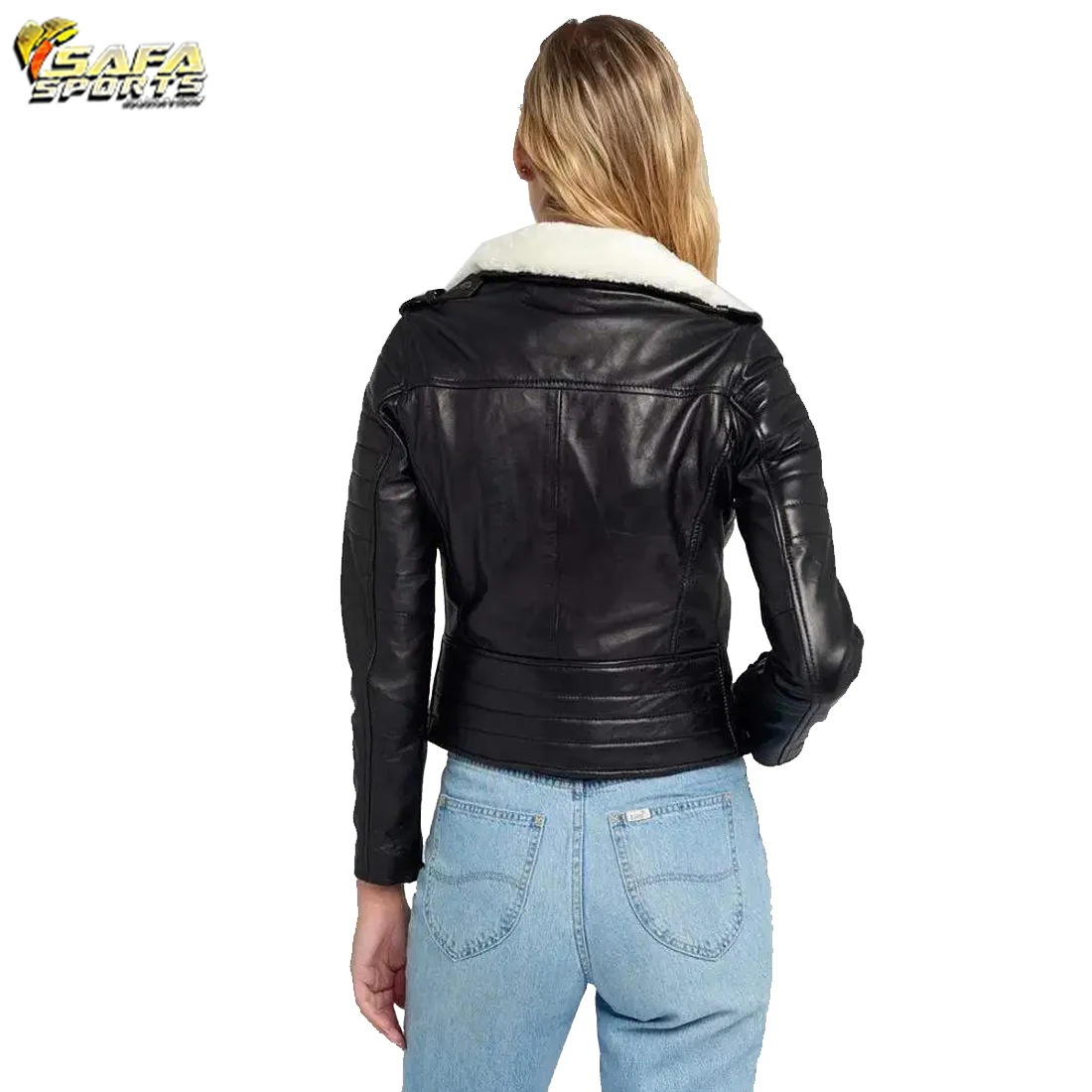 2024 Winter New Large Artificial Fox Fur Slim Pu Short Coat Women Thickened Inner Lining Faux Sheepskin Leather Jacket