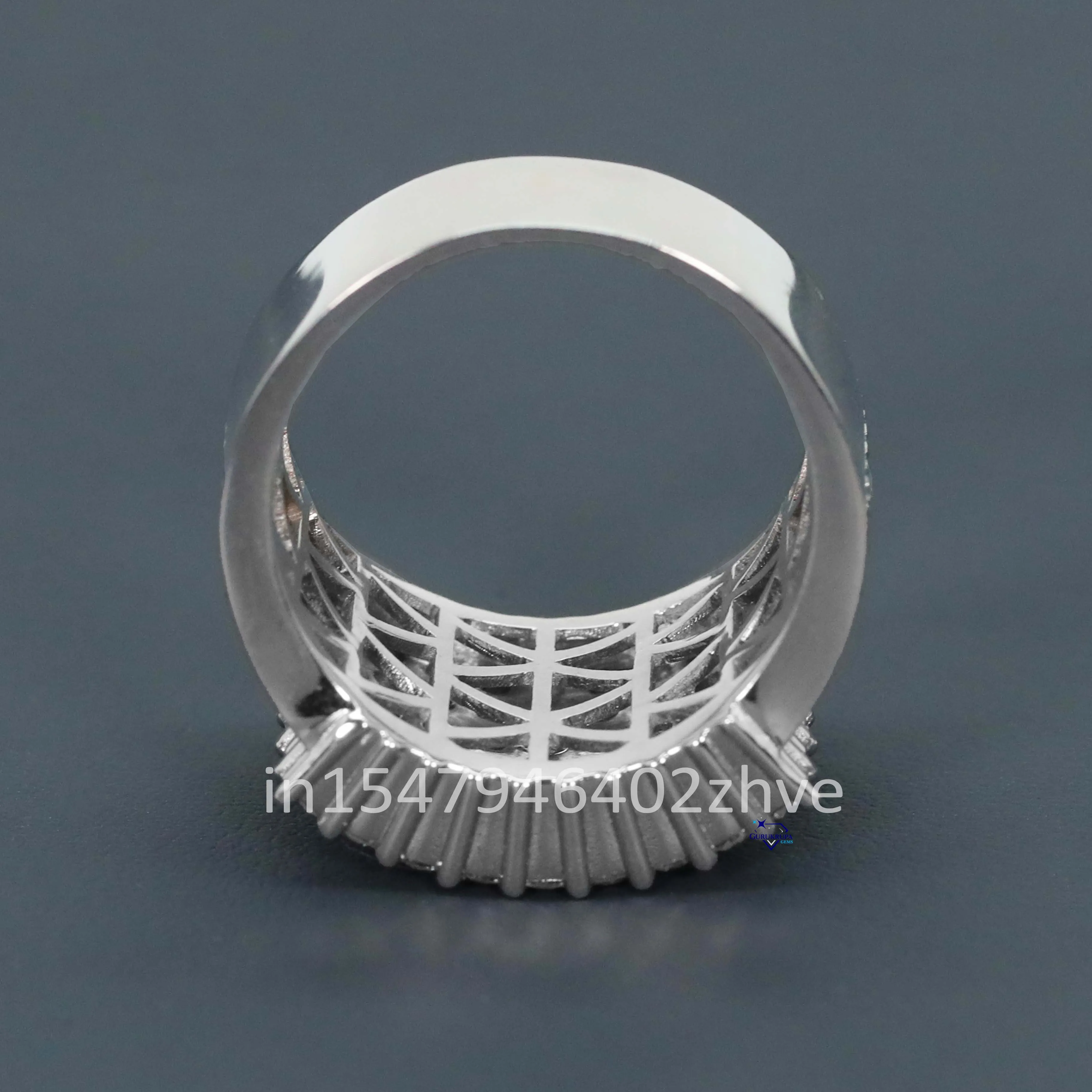 Hot selling iced out hip hop 925 sterling silver moissanite round brilliant cut diamond ring for men with enhanced vvs clarity