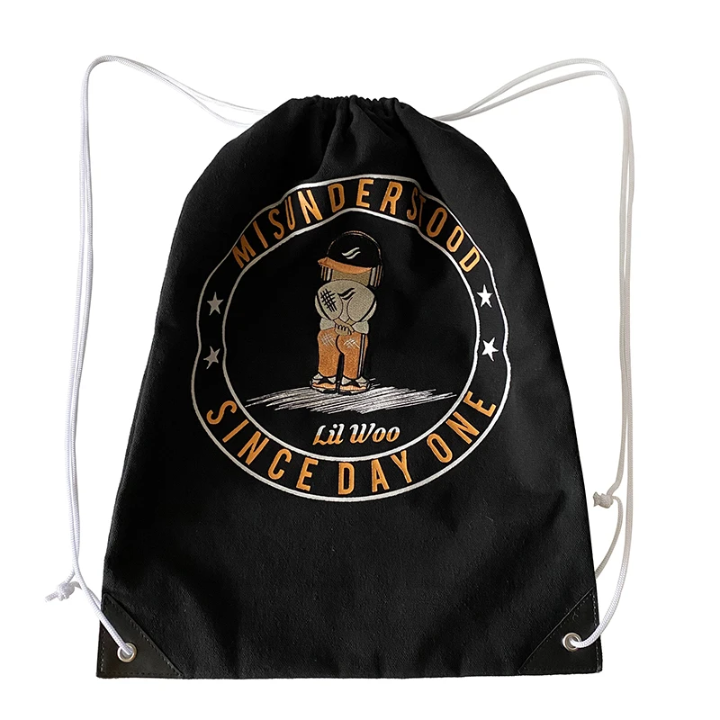 Best quality reasonable price custom logo printed cotton fabric drawstring shopping bag origin in Vietnam