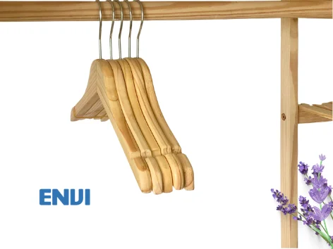 Wooden clothes hanger with best price, natural pine wood from Vietnam, ensure export standards