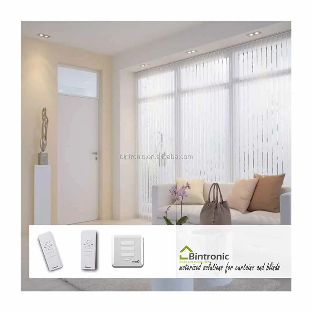 Bintronic Taiwan Window Blind Vertical Blind Automation For Smart Home Motorized Vertical Blinds