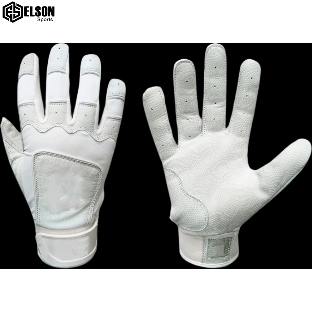 Top Quality Super Comfortable Leather American Softball Best Selling Velcro Strap Baseball Batting Gloves