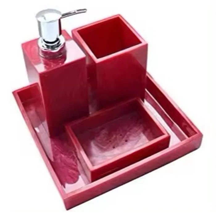 ZAM ZAM IMPEX Luxury Modern 4-Piece Resin Bathroom Accessories New Arrival at Wholesale Rate for Home Hotels-for Soap and Bath