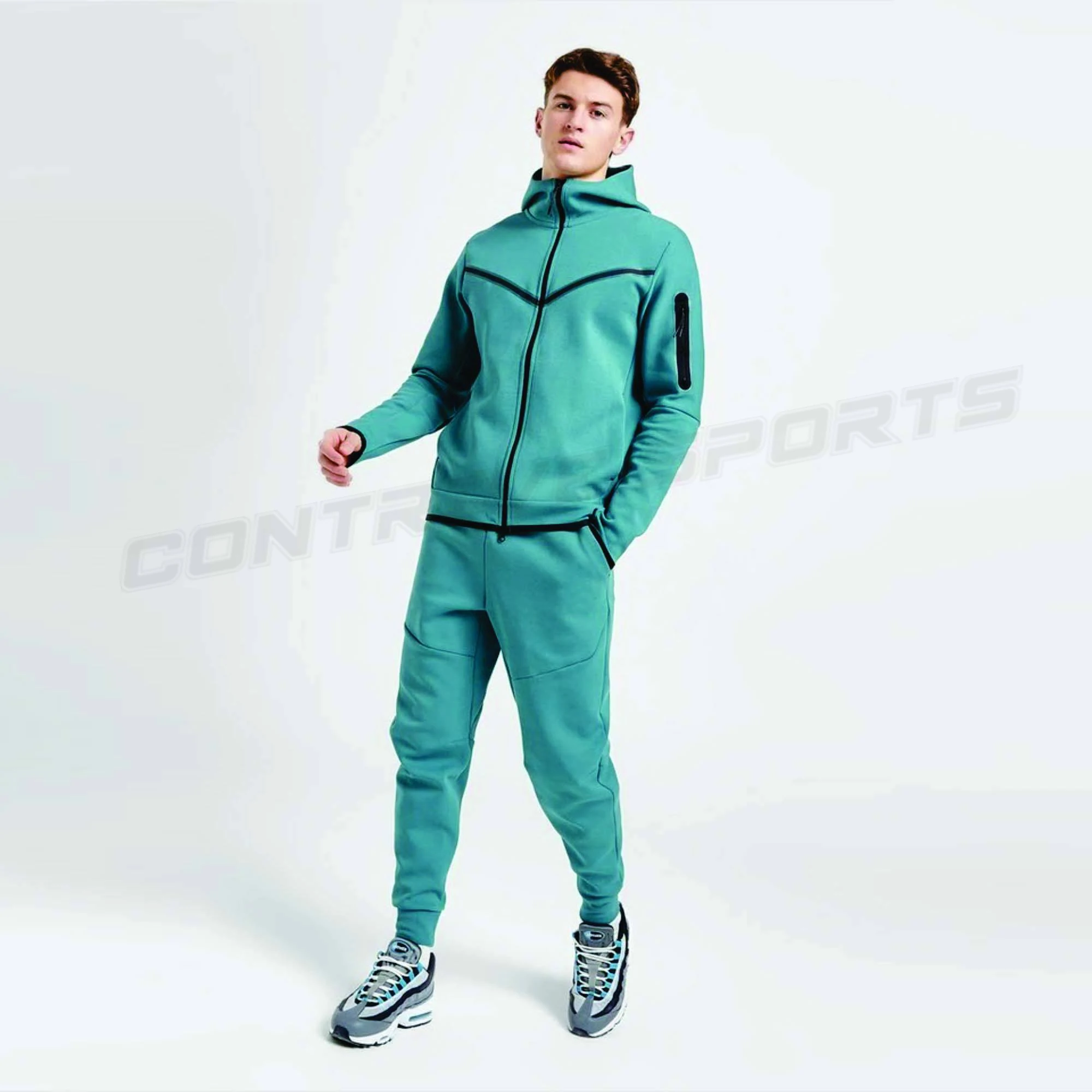 Men Tech Fleece Jogging Suits Full Zipper Hooded Jacket And Sweat Pants Two Piece Set Sports Gym Clothing Tracksuits For Men