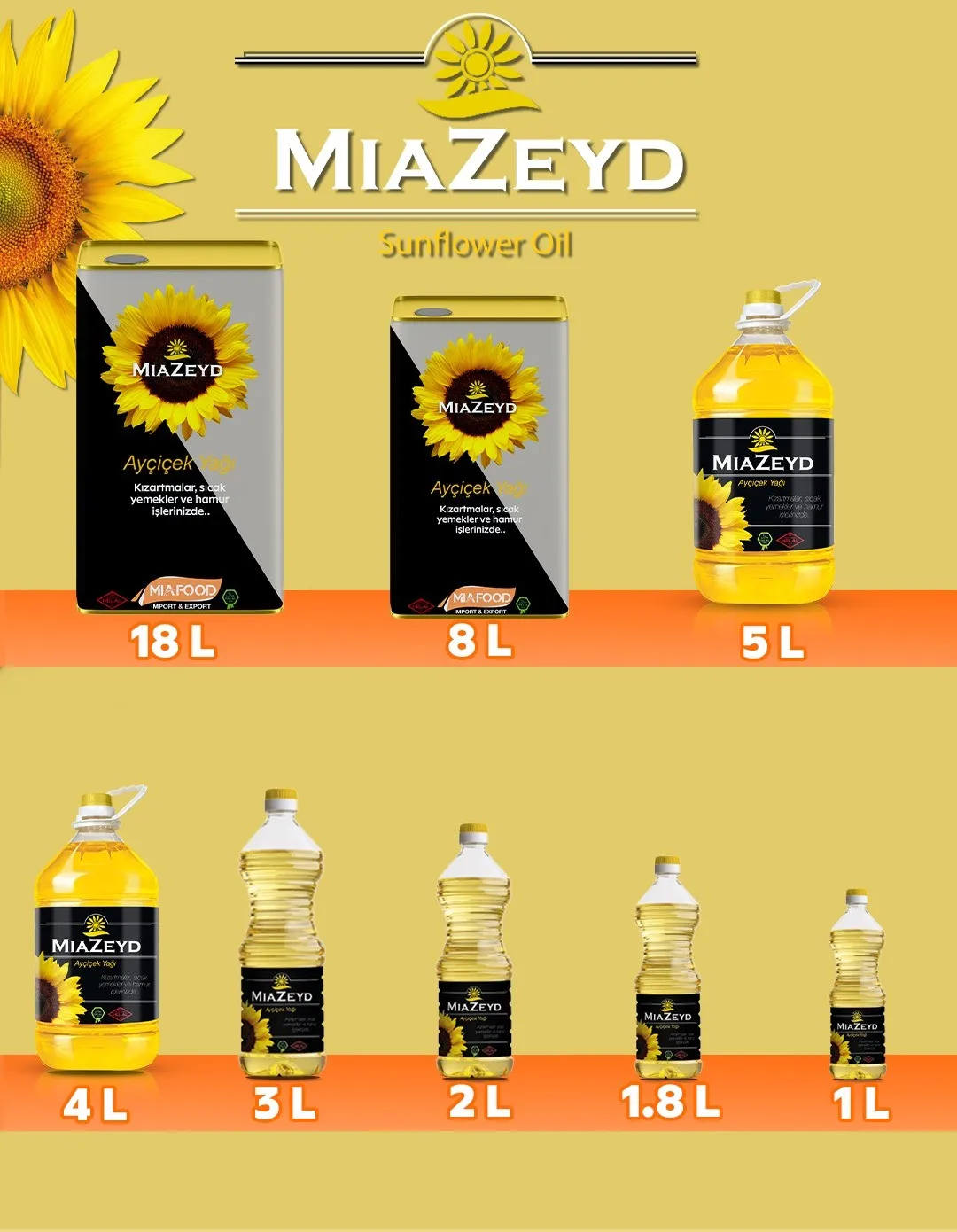 Высокое качество и Лучшая цена! (5 Л x 4) подсолнечное масло, новый запас от Miafood, импорт, экспорт, Турция