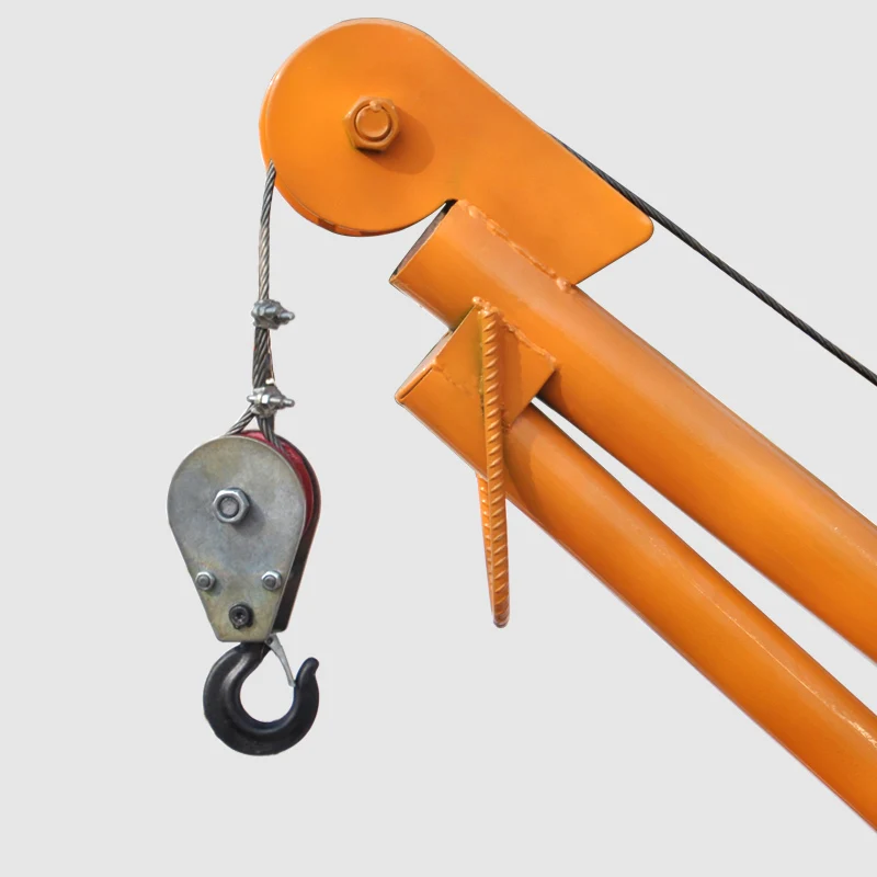 500kg small pickup crane with 3000lbs electric winch car lifting mini cranes