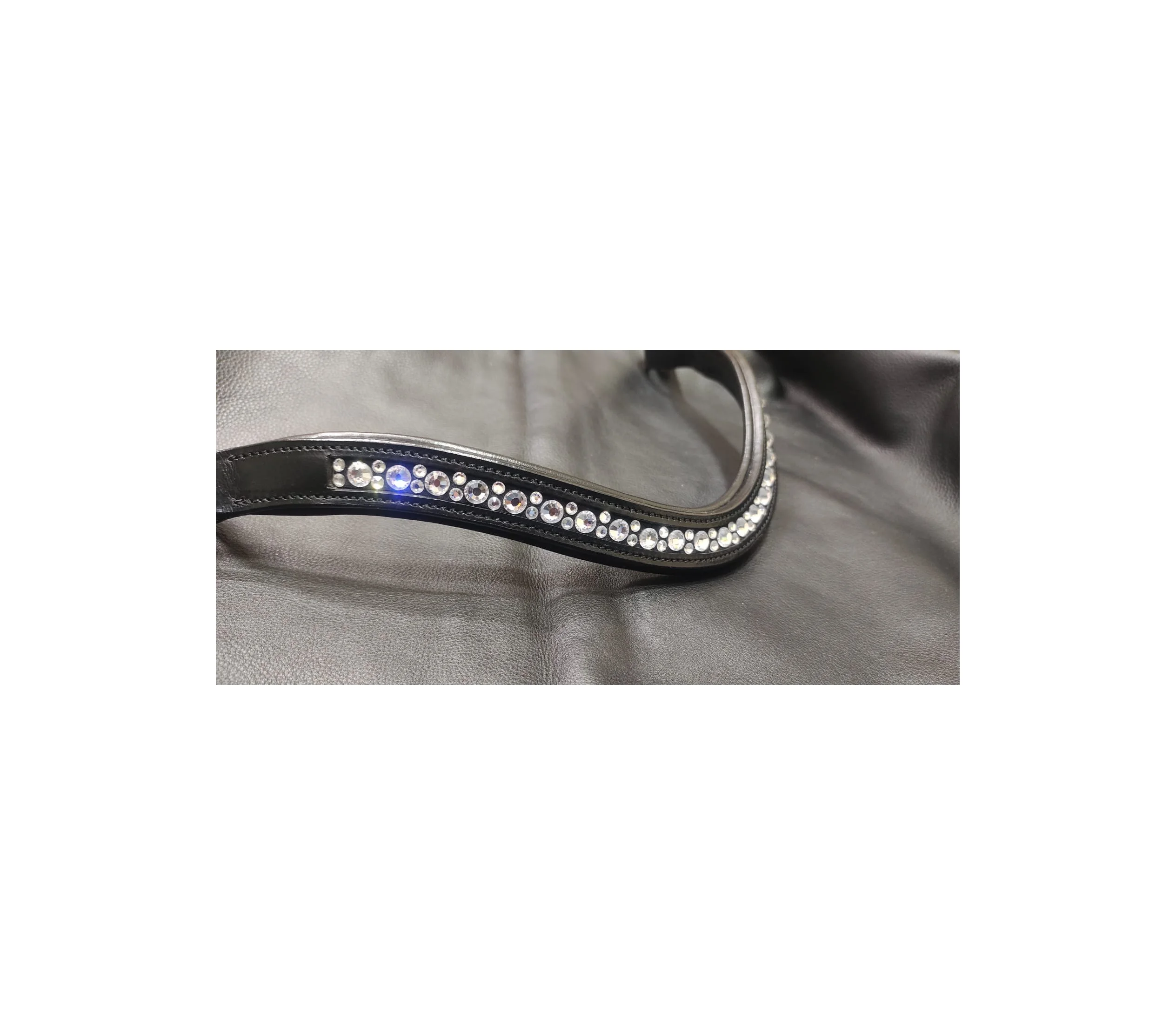 HORSE CRYSTAL BROW BAND Soft Padded Crystal Hot fix Rhinestones brow band