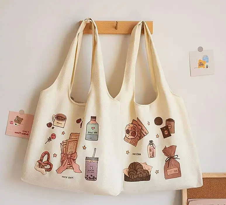 New Korean Style Eco Shopping Tote Bags Casual all match shoulder Bags Japanese Style Canvas Bag Picnic Vietnam Factory