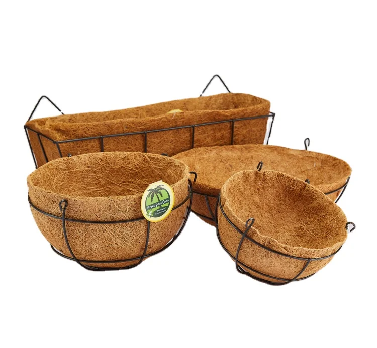 100% Natural Coir and Latex Made Coconut Fiber Coir Basket Liners for Planting Vegetables from Top Listed Exporter