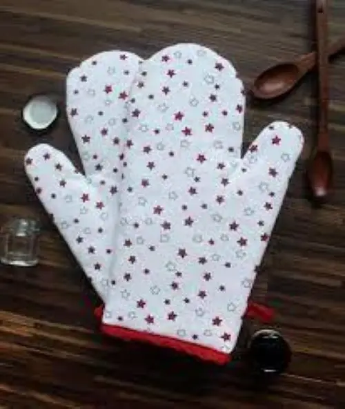 Print Cotton Oven Mitt Set With Custom Top Quality Polyester Oven Glove At Breathable Cooking Heat Resistant Cotton Oven Glove