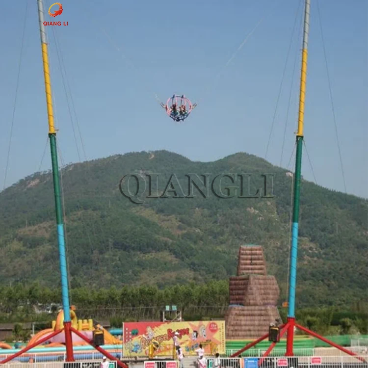 Qiangli Hot Selling Thrill Product Attraction Park Equipment 32m Sling Shot Rocket Bungee Jumping Rides