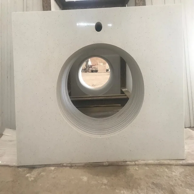Quartz countertop 43x22 inch white Quartz Prefabricated high quality form Indian market best selling product For US Market