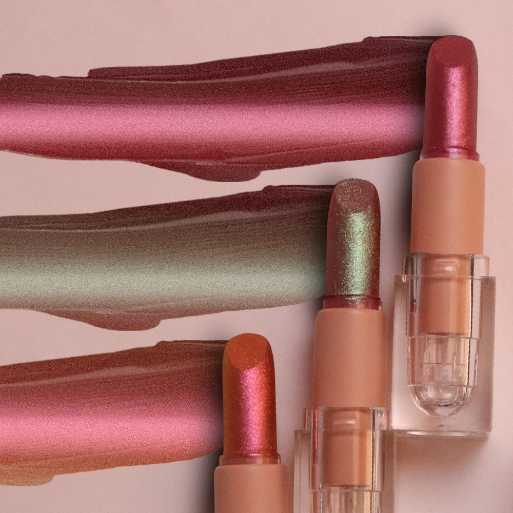 Waterproof Smooth Lipstick Multi-Color Cream Makeup Cosmetics with Mineral Ingredients Shiny Glitter Lipstick