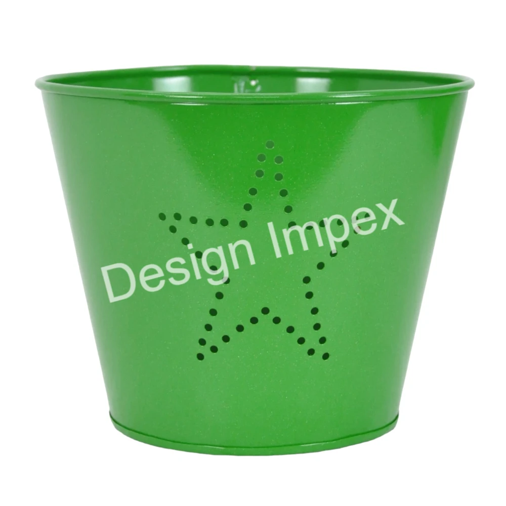 Outdoor Supplies Garden Bucket High Quality Metal Multifunctional Storage and Planter With Handle Made in India