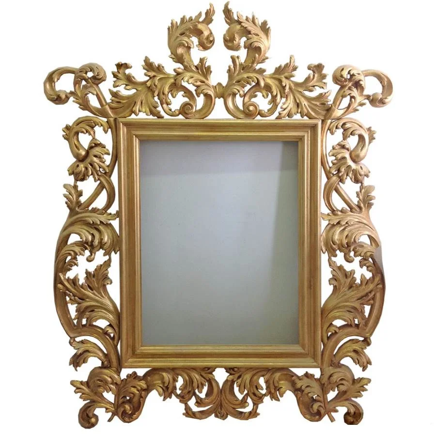 Latest Design Aluminum Cast Wall Mirror with Unique Shaped Golden Finished Frame Home Decorations From Luxury Home Collection