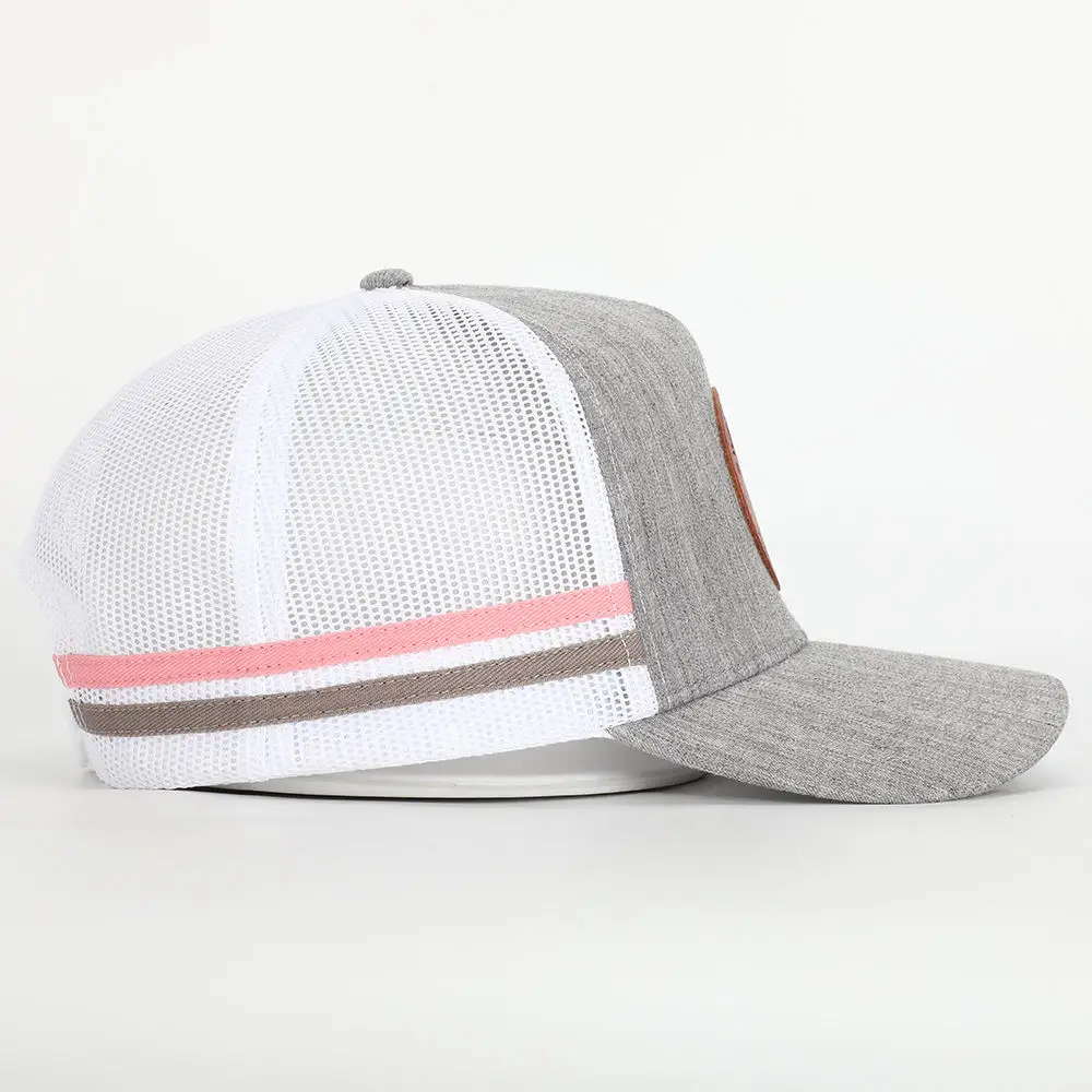 Wholesale 5 Panel Logo Patch Golf Hat 100% Cotton Mesh Canvas Casual out Door Baseball Sport Cap Truck Driver Cap