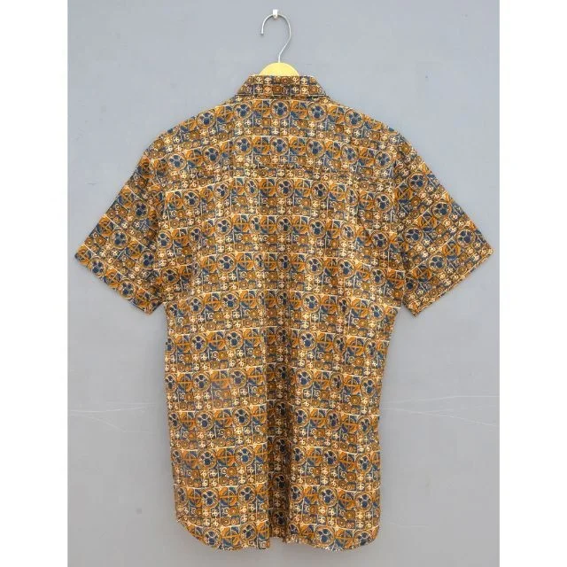 Праздничная одежда 100% хлопок изготовление размеров под заказ легко отстегивающимися пуговицами v воротник рубашки с коротким рукавом slim fit платье индийский производитель