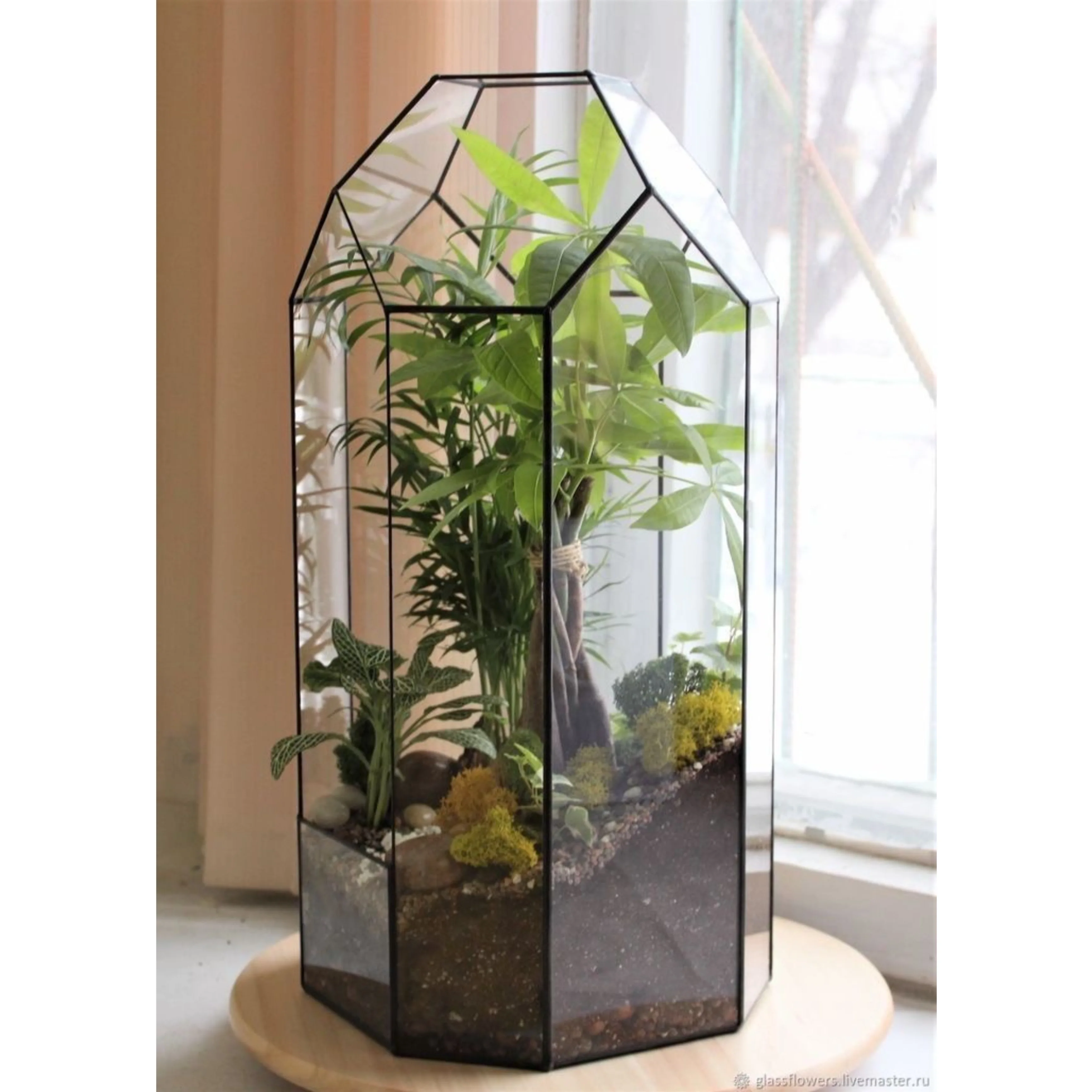 Wholesale Decorative Glass Metal Framed Plant Terrariums in Different Customized Shapes, Sizes for Home and Garden Decoration