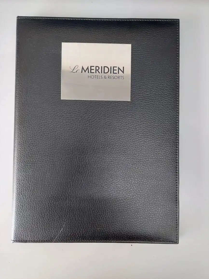 Indian Exporter Offers Best Quality Black Restaurant Menu Cover Wholesale Price Cheap Metal Folder for Hotel Use