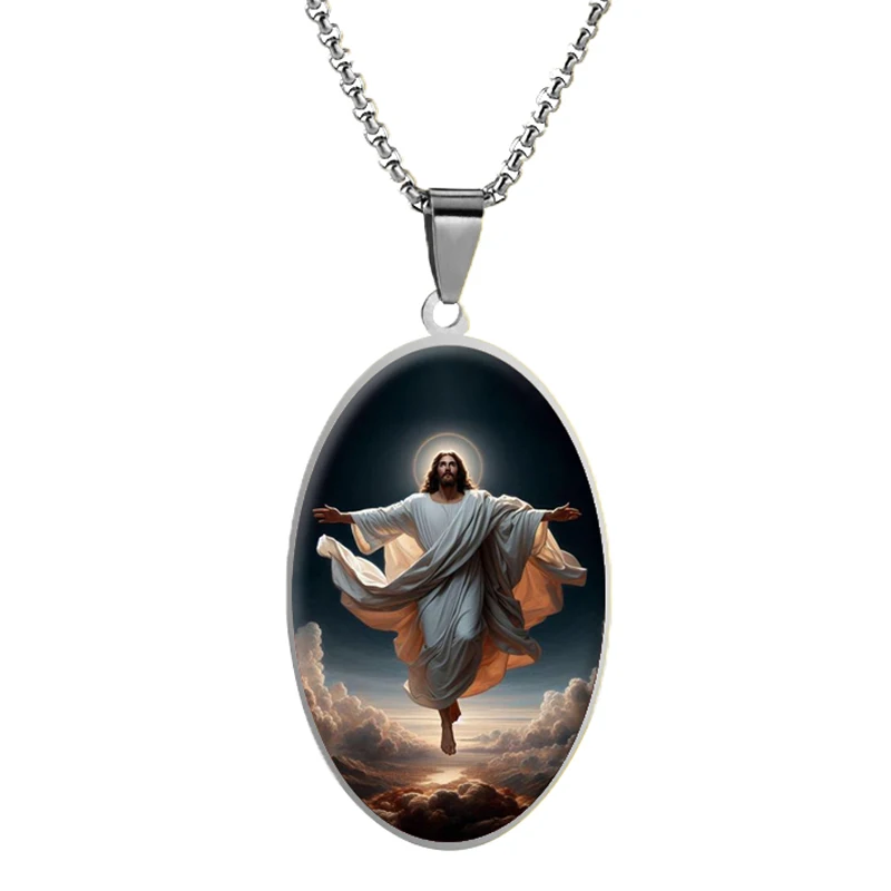 wholesale Hot sell Customizable  Baptism Christian Jewelry Stainless Steel Pendant Necklace