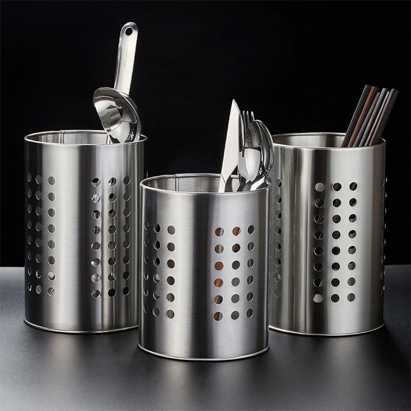 Modern Cooking Cabinet Cafe Spoon Restaurant Countertop Stainless Steel Utensil Holder Kitchen Counter