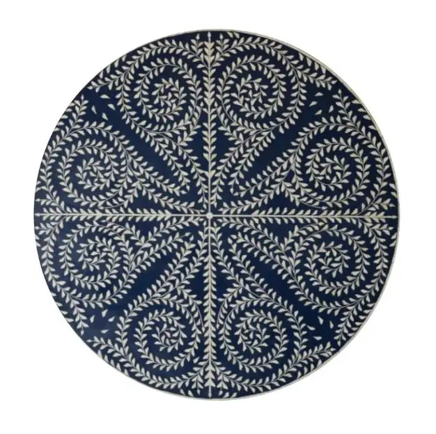 Mother of Pearl Inlay Furniture Wholesale Bone Inlay Coffee Table Black Color Modern Home Furnishing Decorative Accessories