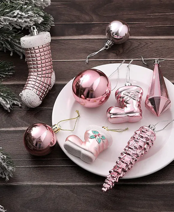 Beautifully Handmade Pink Christmas Tree Ornaments Decoration Assorted Christmas Ornaments Nativity Christmas Tree Ornament Set