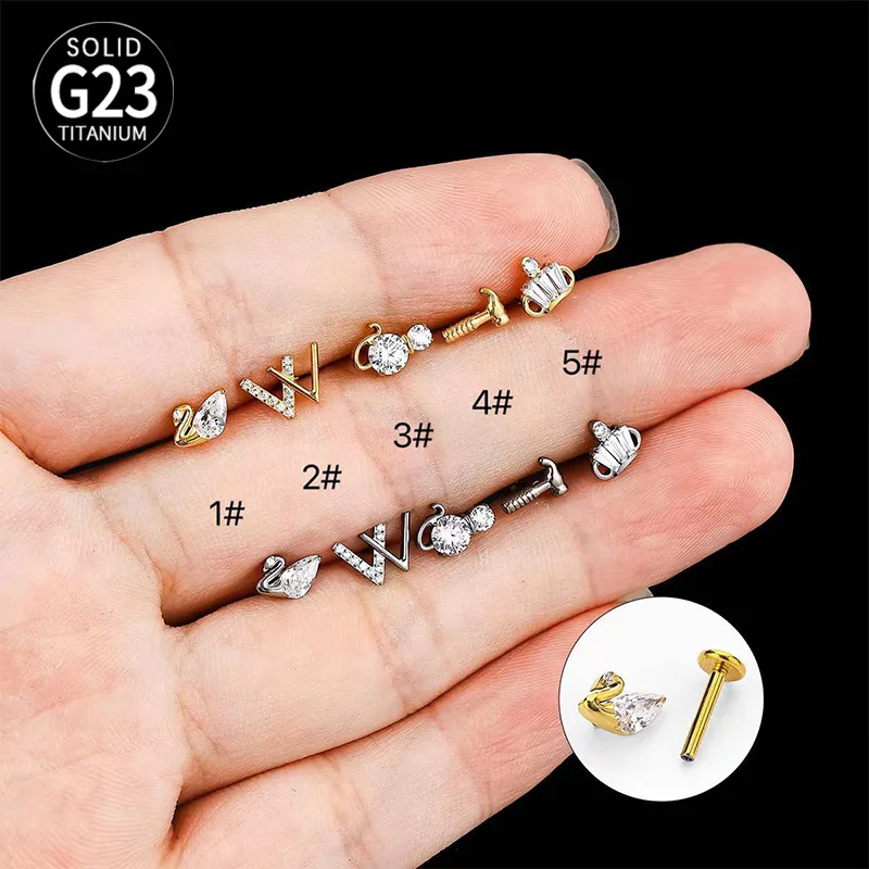 Gaby dainty G23 титановые серьги уникальные золотые классические винтажные модные украшения для пирсинга хрящевой циркониевой бижутерии женщин и