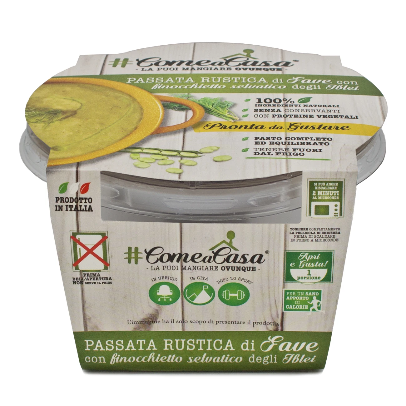 Made in Italy ready to eat food legumes soup 100% italian soup fava beans puree 295 gr