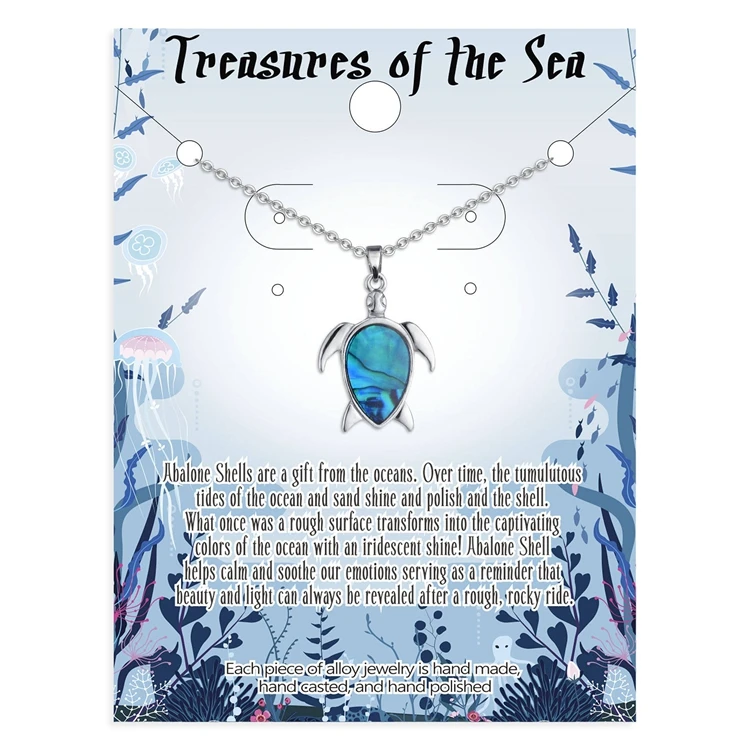 collana tartaruga Starfish Palm Tree Mermaid Sand Dollars Dolphin Necklace Ocean Abalone Sea Turtle Necklace For Women