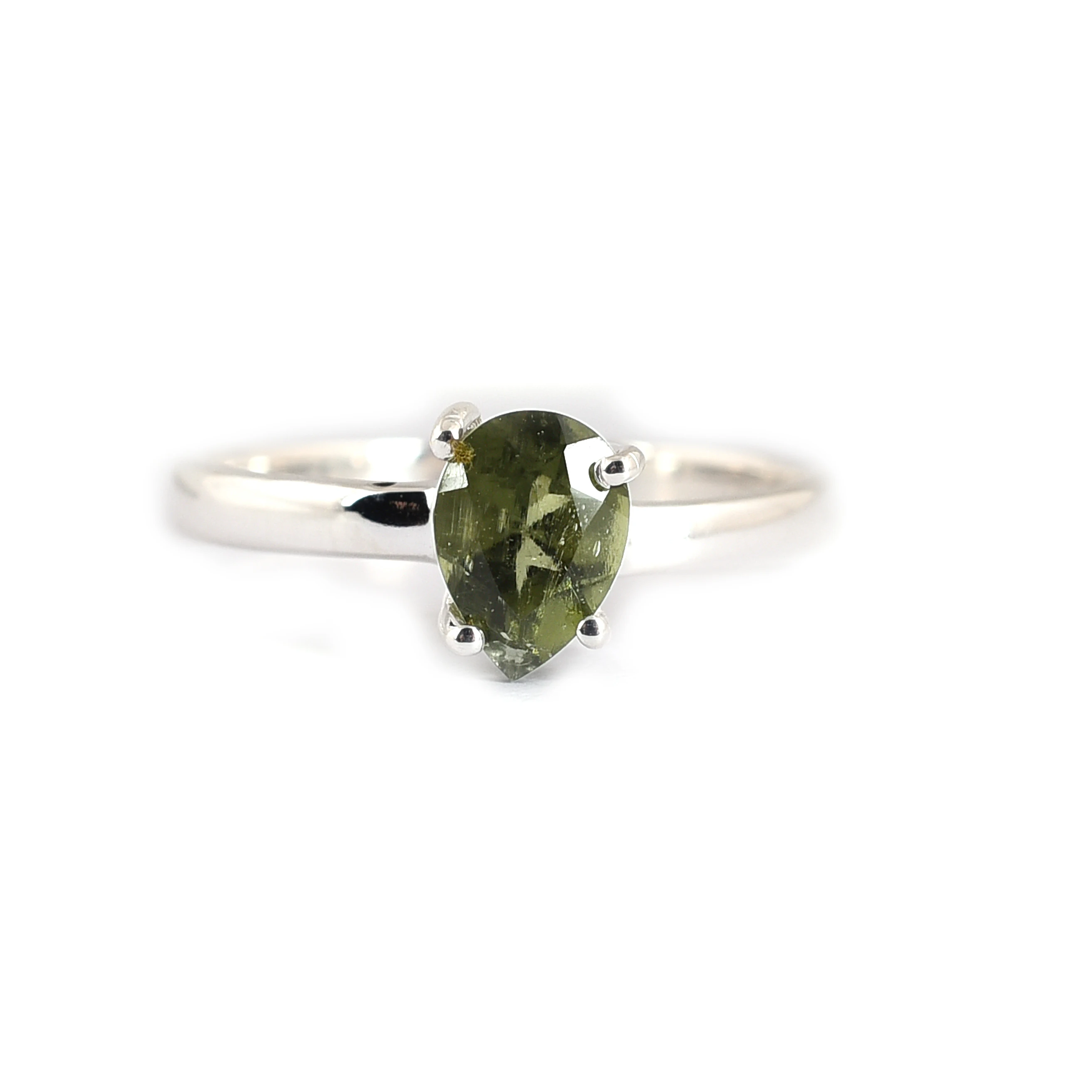 Genuine Authentic Moldavite Gemstone Ring Beautiful Handmade Design 100%Natural Gemstone Ring 925 Sterling Silver Rare Moldavite
