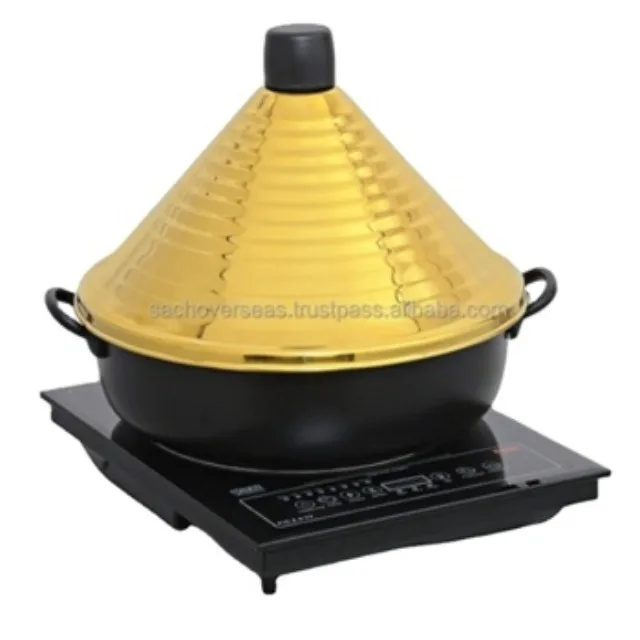 new style black powder coated electric food warmer buffet chafing dish for wedding and parties with golden lid