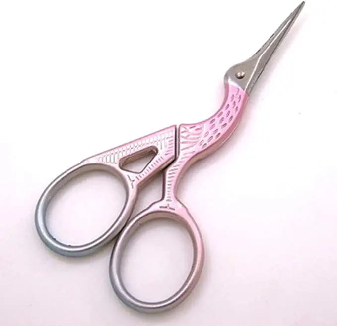 Vintage Crane Design stainless steel Stork embroidery scissors mini vintage scissors, used for DIY sewing, artwork
