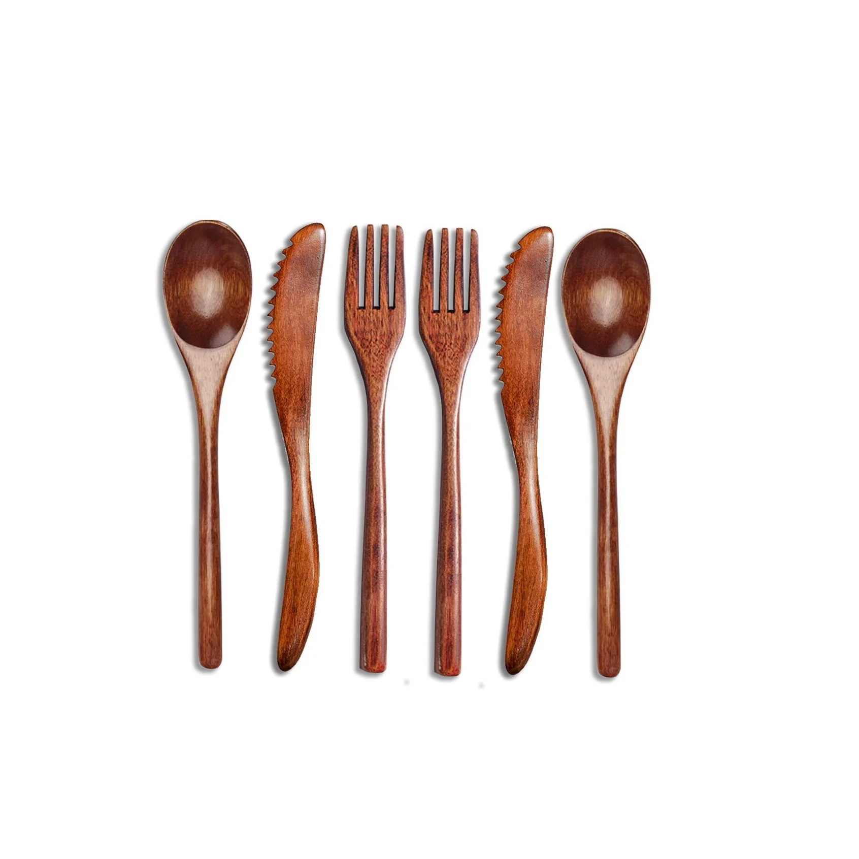 Multifunctional Tray High Quality Custom Cutlery Set For Hotel And Restaurant Wood Spoon Knife & Fork Chopsticks Dining Table