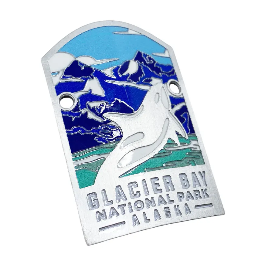 Custom Vintage Walking Cane Hiking Stick Metal Badge Medallion