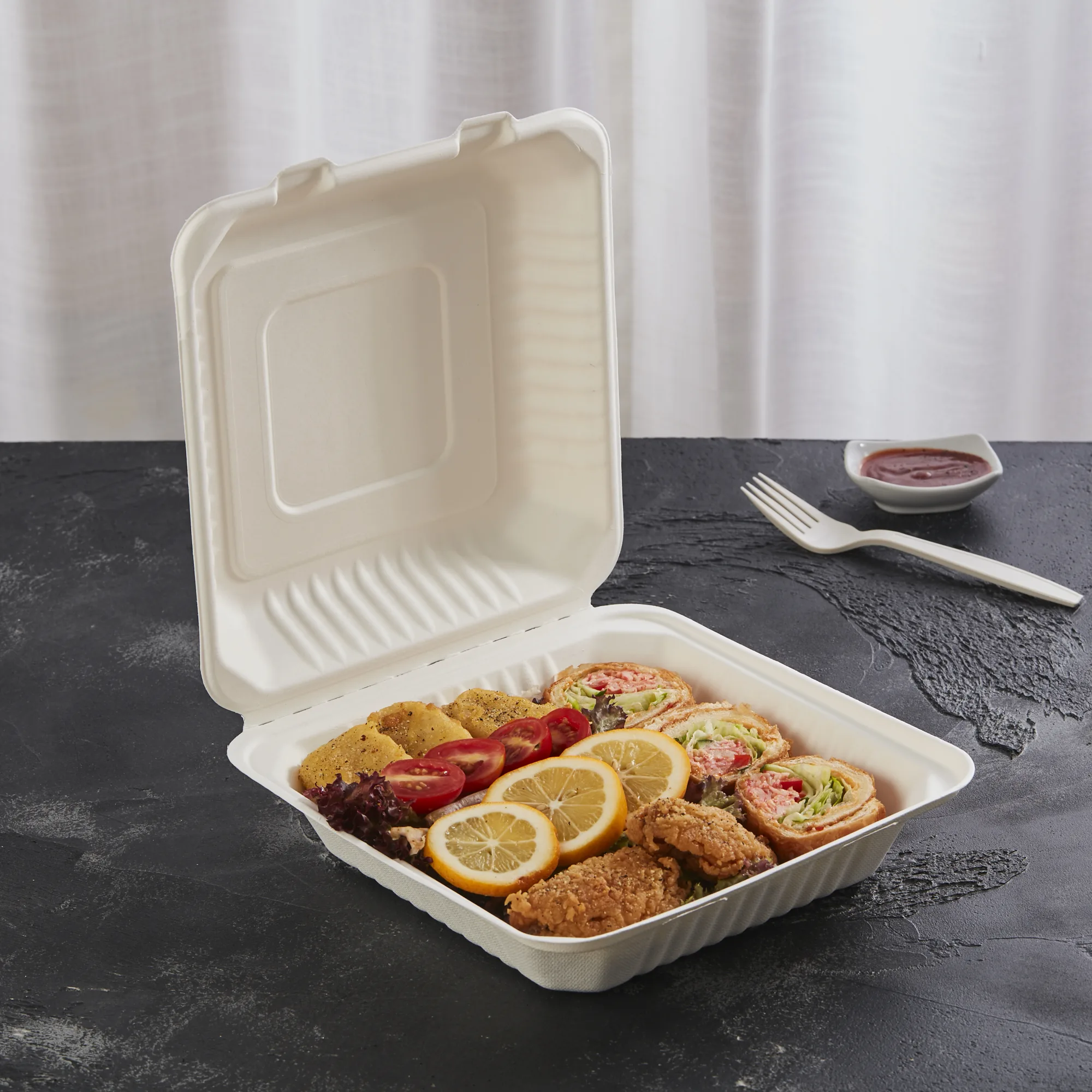 International popular One Time Use Food Biodegradable Food  Eco Container  Box
