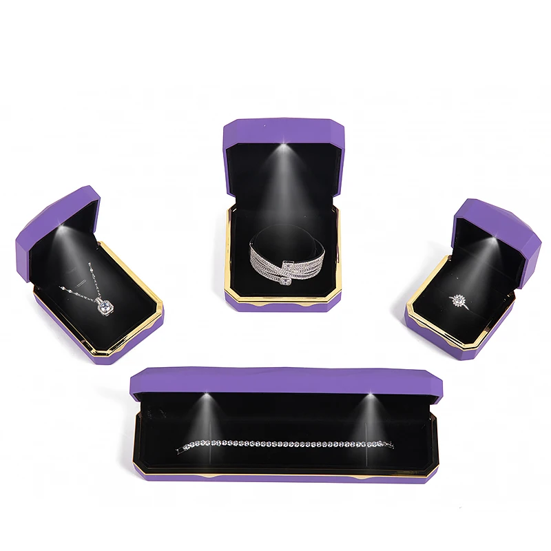 Guangli Jewelry Box Wholesale Led Light Jewelry Box Custom logo Ring Necklace Packaging Luxury Jewelry Box With Led Light up