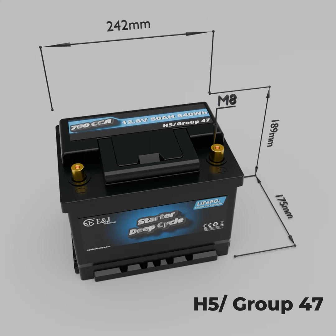 12V 60Ah LiFePO4  CMF60L DIN 37110 M6610 battery for KIA EV6 & Hyundai Kona Electric