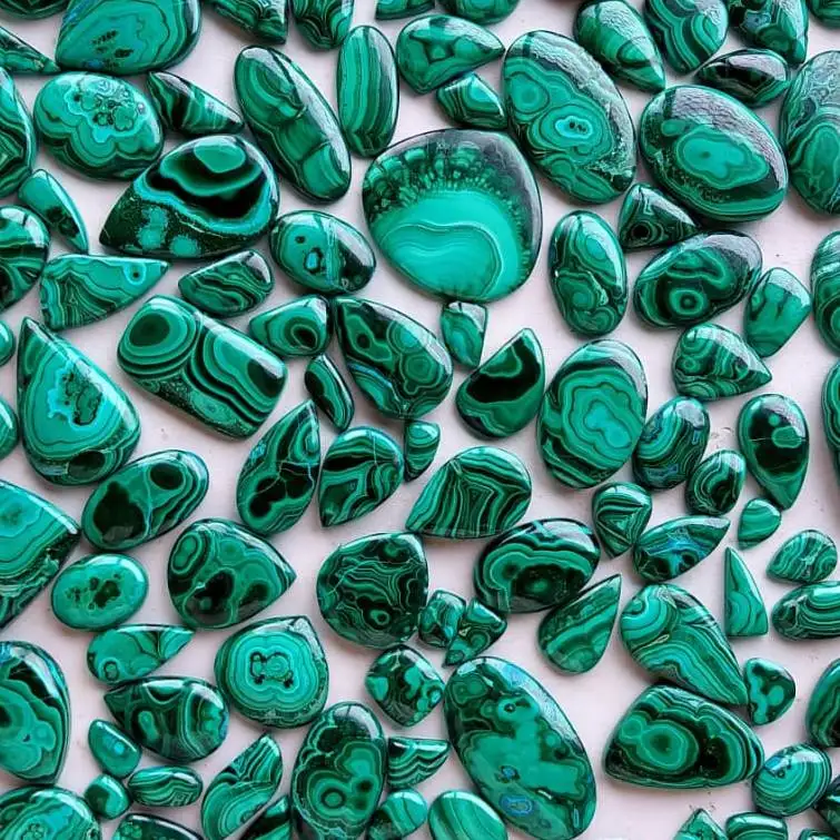 Natural Malachite Multi-shape Cabochon For Jewelry In Wholesale Malachite Cabochons At Best Price For Rings Earrings Gifts